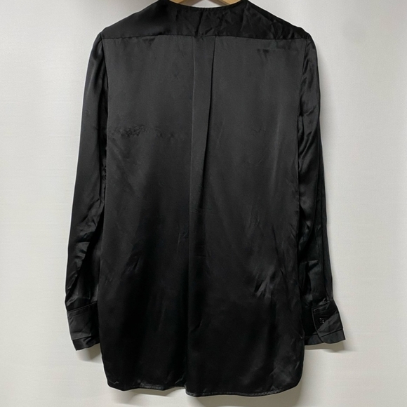 Rag and Bone Victor black silk surplice blouse size PS - Picture 2 of 15
